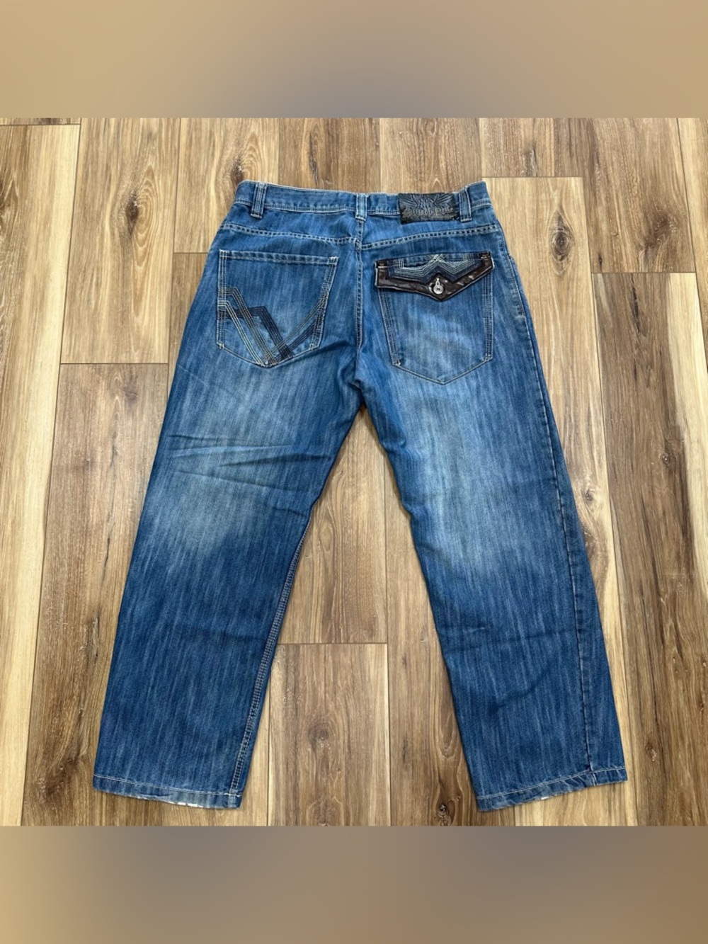 Vintage Y2K SouthPole Premium Edition Embroidered Detail Denim Jeans, Size 38